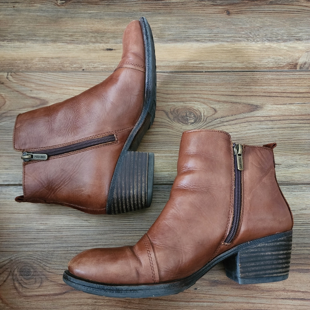 Pikolinos Baqueira Western Ankle Cowboy Boots Womens 38 7.5 - 8 Brown - Picture 15 of 15